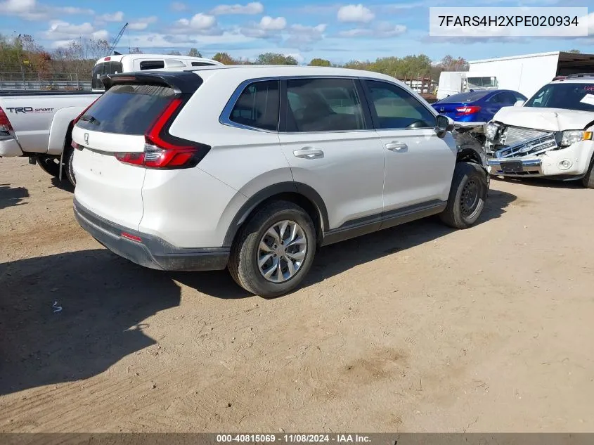 2023 Honda Cr-V Lx Awd VIN: 7FARS4H2XPE020934 Lot: 40815069