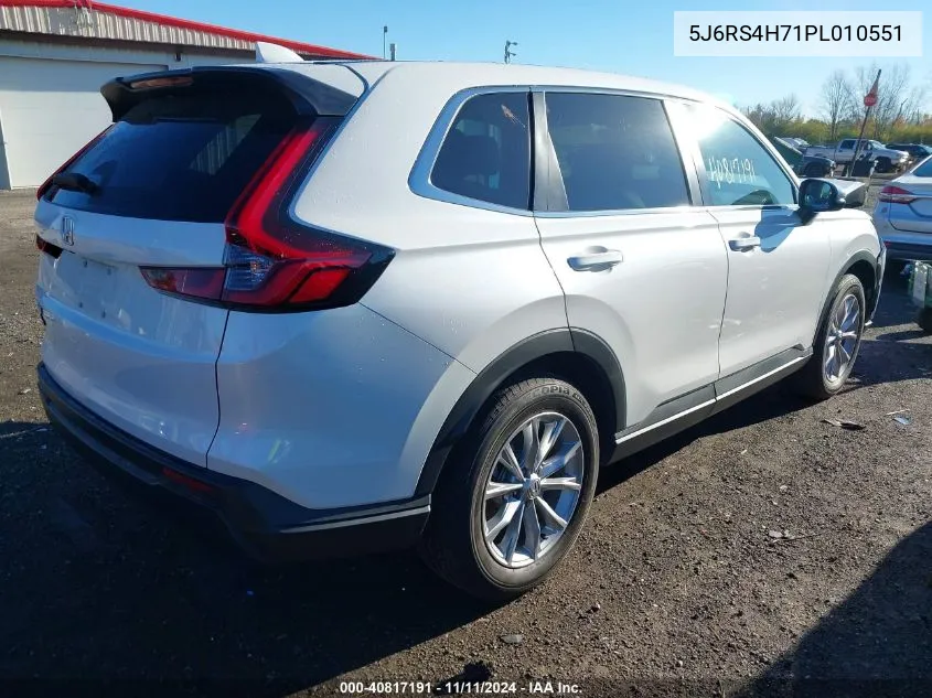 2023 Honda Cr-V Ex-L Awd VIN: 5J6RS4H71PL010551 Lot: 40817191