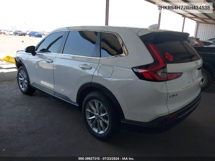 2024 Honda Cr-V Ex-L Awd VIN: 2HKRS4H77RH434538 Lot: 39927310