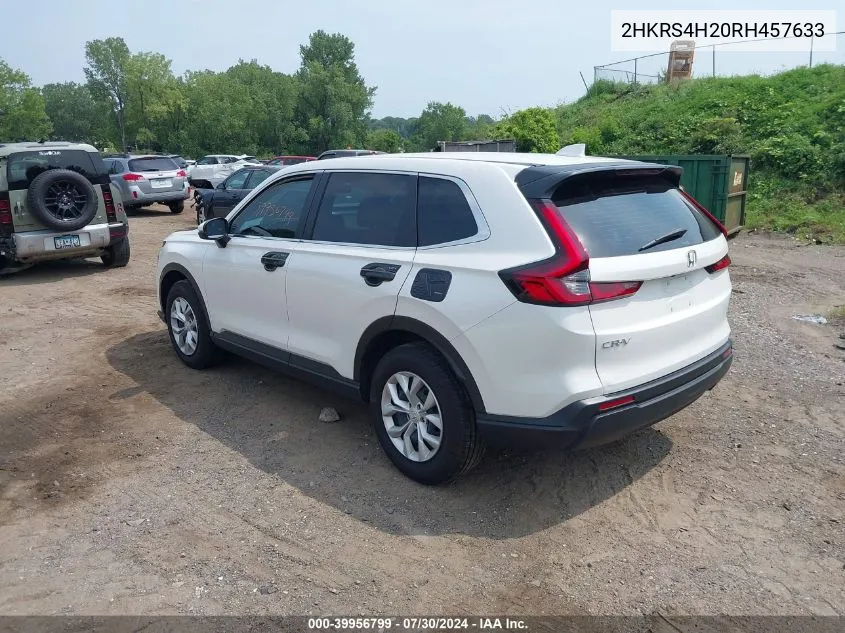 2024 Honda Cr-V Lx Awd VIN: 2HKRS4H20RH457633 Lot: 39956799