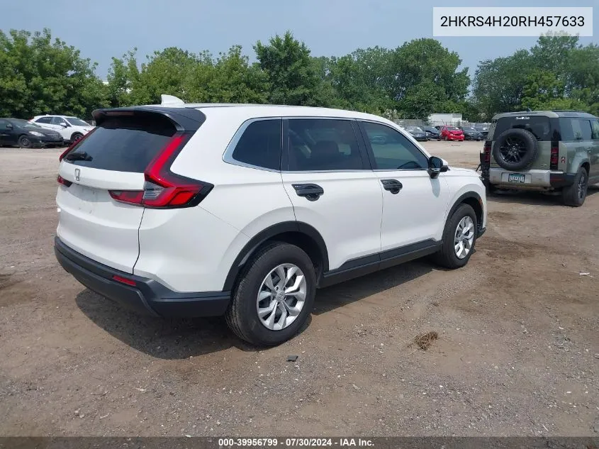 2024 Honda Cr-V Lx Awd VIN: 2HKRS4H20RH457633 Lot: 39956799