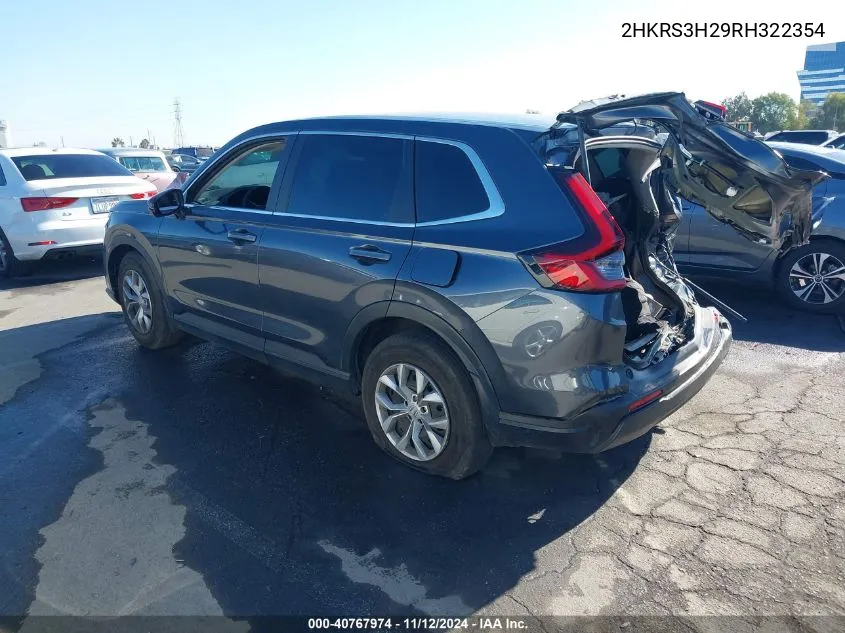 2024 Honda Cr-V Lx 2Wd VIN: 2HKRS3H29RH322354 Lot: 40767974