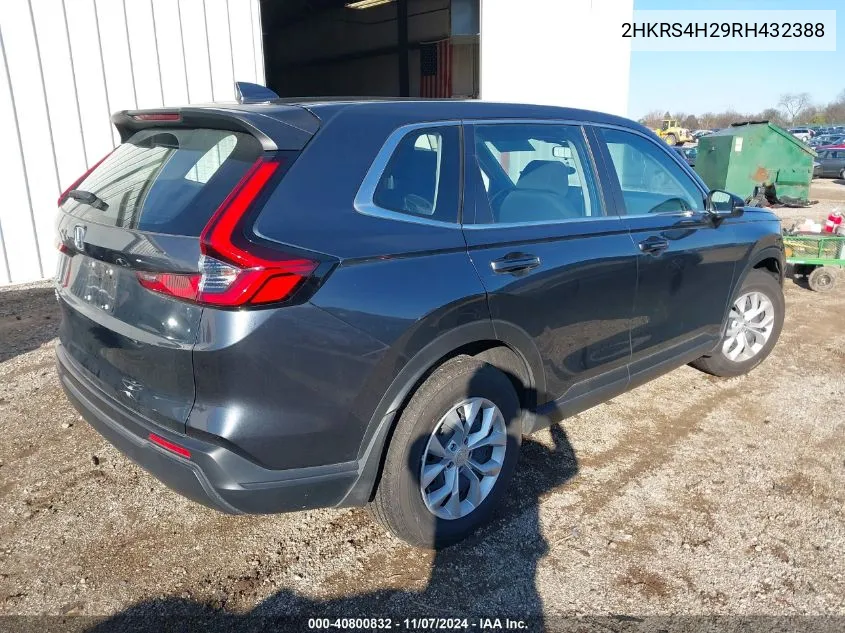 2024 Honda Cr-V Lx Awd VIN: 2HKRS4H29RH432388 Lot: 40800832