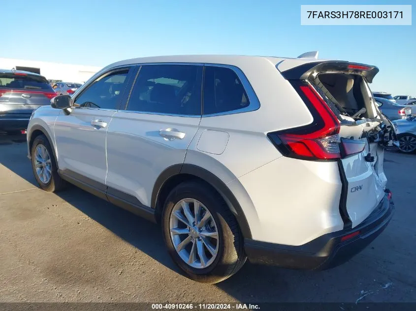 2024 Honda Cr-V Ex-L 2Wd VIN: 7FARS3H78RE003171 Lot: 40910246