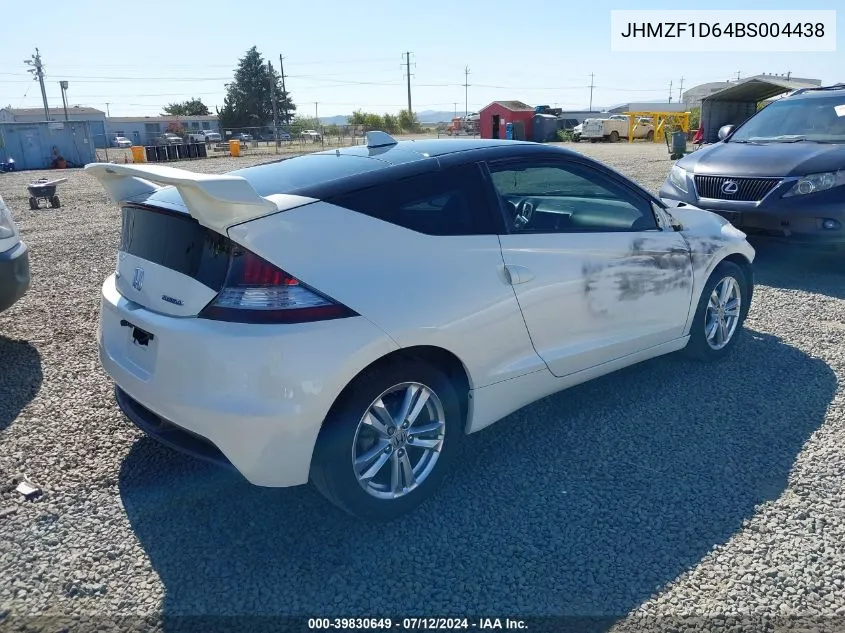 2011 Honda Cr-Z Ex VIN: JHMZF1D64BS004438 Lot: 39830649