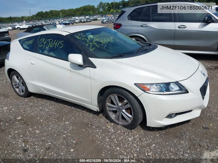 2011 Honda Cr-Z Ex VIN: JHMZF1D61BS000671 Lot: 40218288