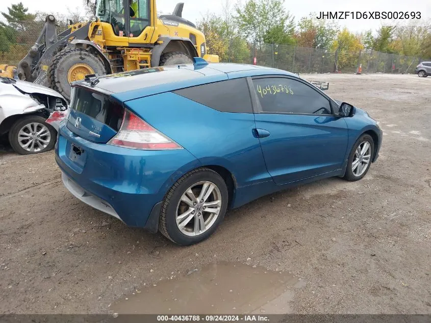 2011 Honda Cr-Z Ex VIN: JHMZF1D6XBS002693 Lot: 40436788