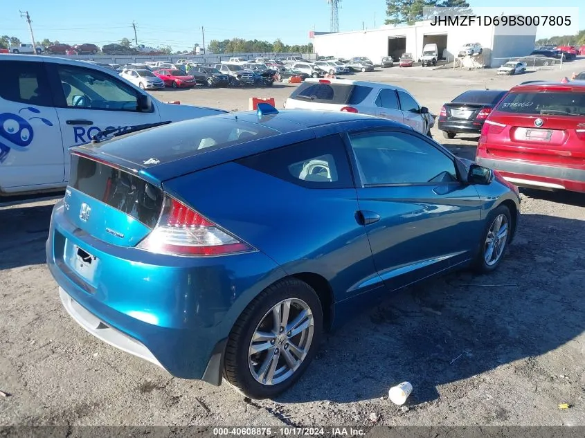 2011 Honda Cr-Z Ex VIN: JHMZF1D69BS007805 Lot: 40608875