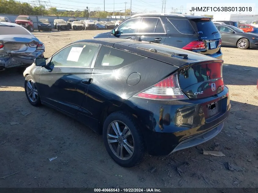 2011 Honda Cr-Z Ex VIN: JHMZF1C63BS013018 Lot: 40665543