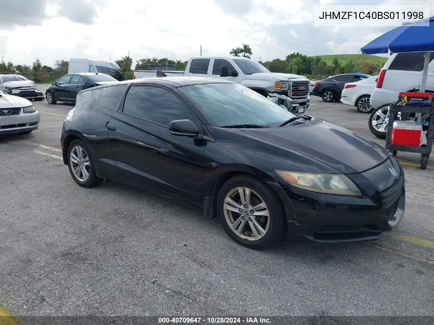 2011 Honda Cr-Z VIN: JHMZF1C40BS011998 Lot: 40709647