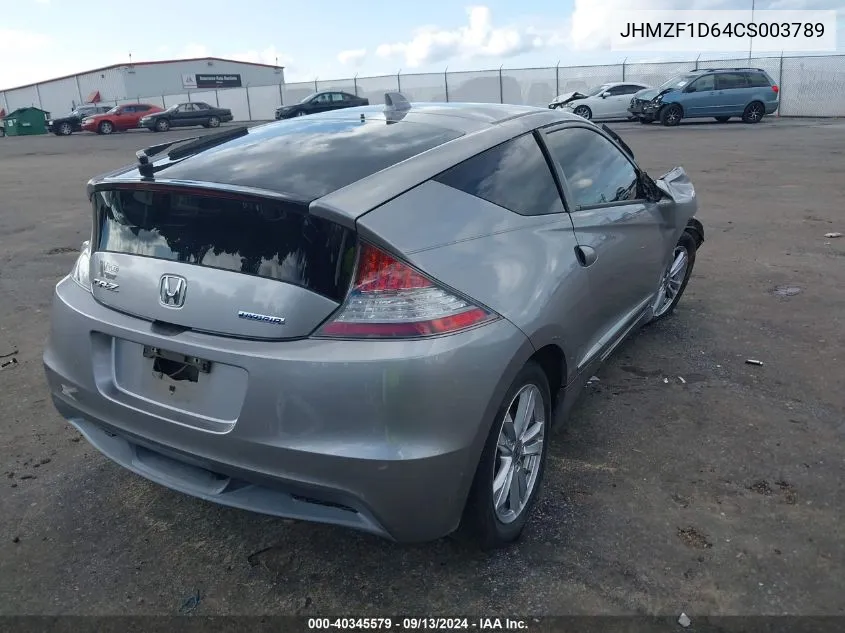 2012 Honda Cr-Z Ex VIN: JHMZF1D64CS003789 Lot: 40345579