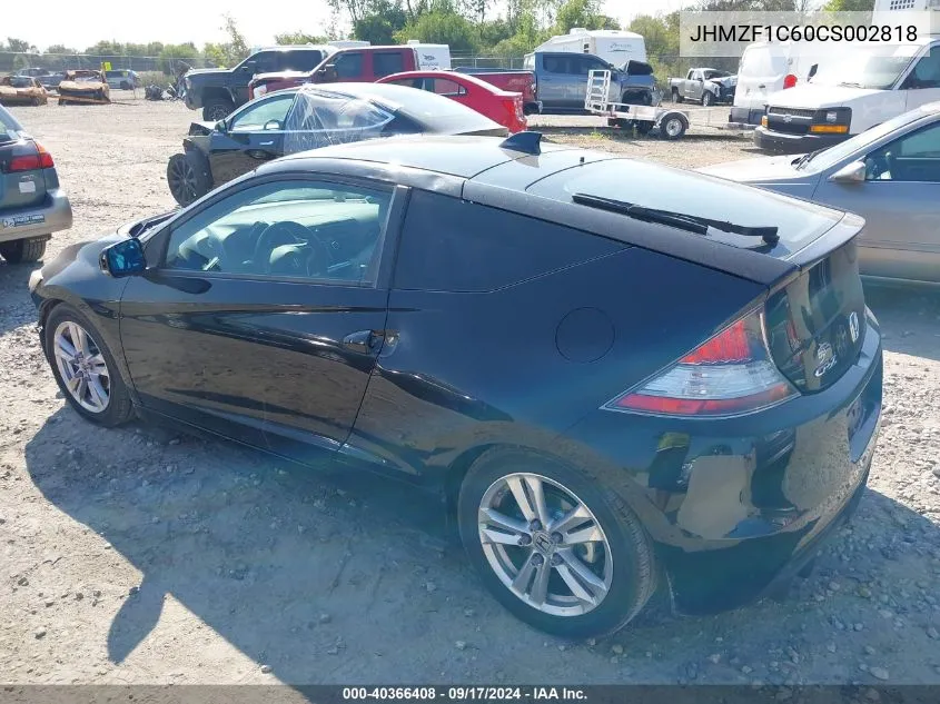 2012 Honda Cr-Z Ex VIN: JHMZF1C60CS002818 Lot: 40366408