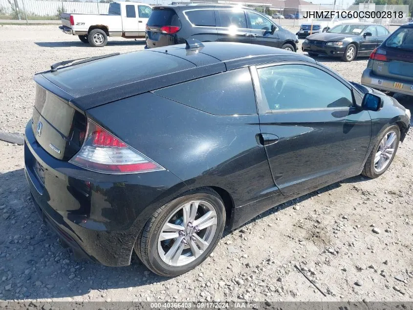 2012 Honda Cr-Z Ex VIN: JHMZF1C60CS002818 Lot: 40366408