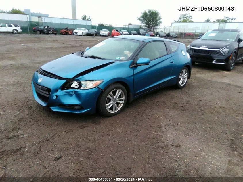 2012 Honda Cr-Z Ex VIN: JHMZF1D66CS001431 Lot: 40436891