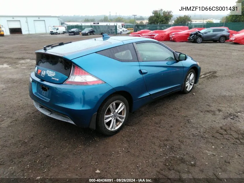 2012 Honda Cr-Z Ex VIN: JHMZF1D66CS001431 Lot: 40436891