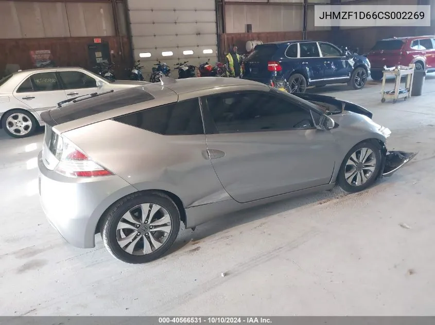 2012 Honda Cr-Z Ex VIN: JHMZF1D66CS002269 Lot: 40566531