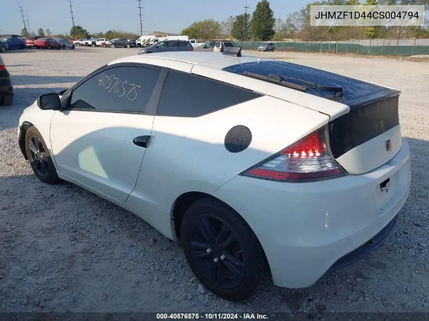 2012 Honda Cr-Z VIN: JHMZF1D44CS004794 Lot: 40576575