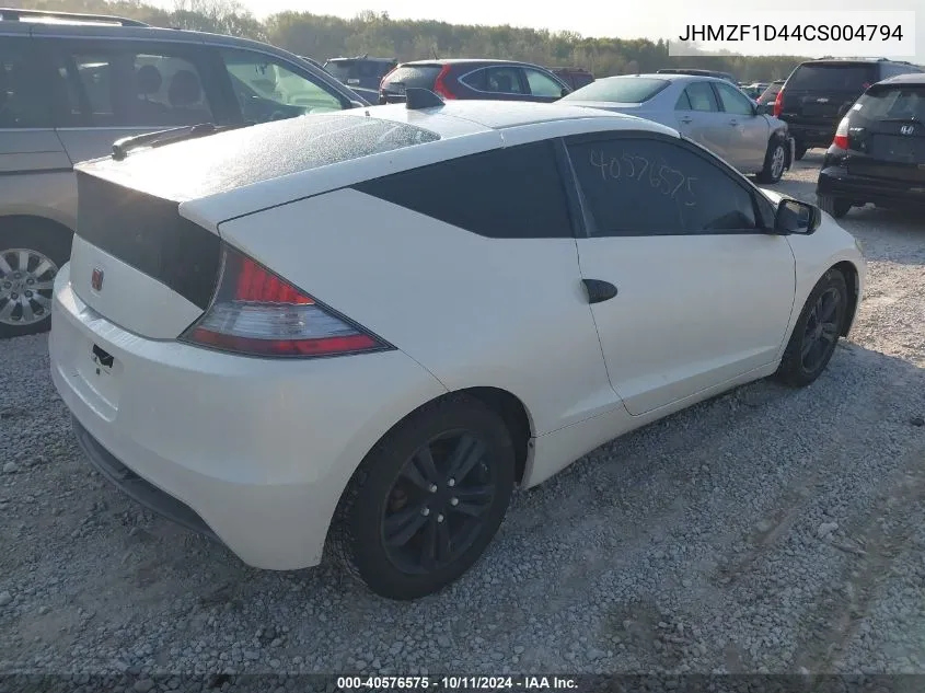 2012 Honda Cr-Z VIN: JHMZF1D44CS004794 Lot: 40576575