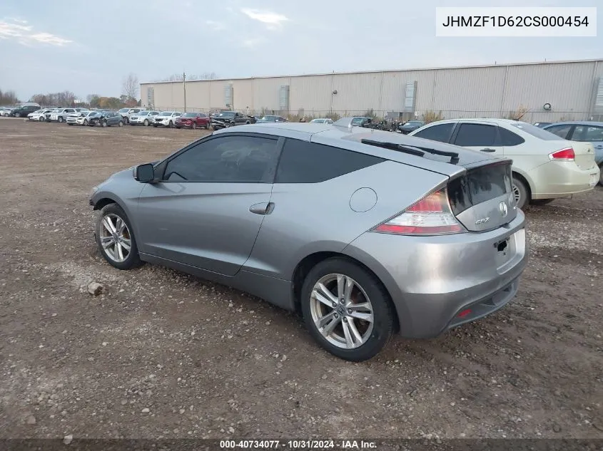 2012 Honda Cr-Z Ex VIN: JHMZF1D62CS000454 Lot: 40734077