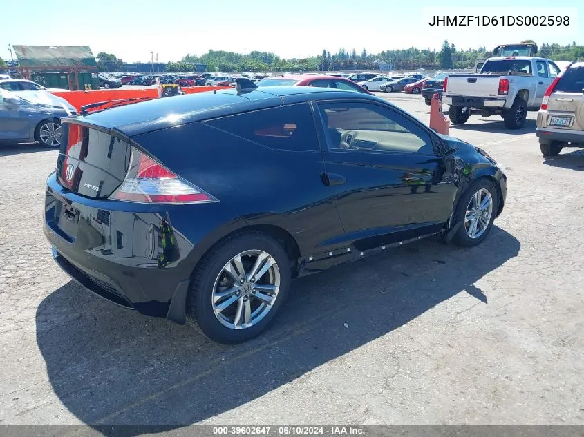 2013 Honda Cr-Z Ex VIN: JHMZF1D61DS002598 Lot: 39602647