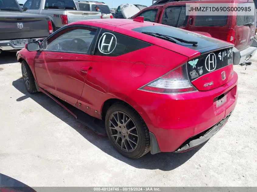 2013 Honda Cr-Z Ex VIN: JHMZF1D69DS000985 Lot: 40124745