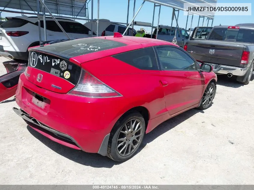 2013 Honda Cr-Z Ex VIN: JHMZF1D69DS000985 Lot: 40124745