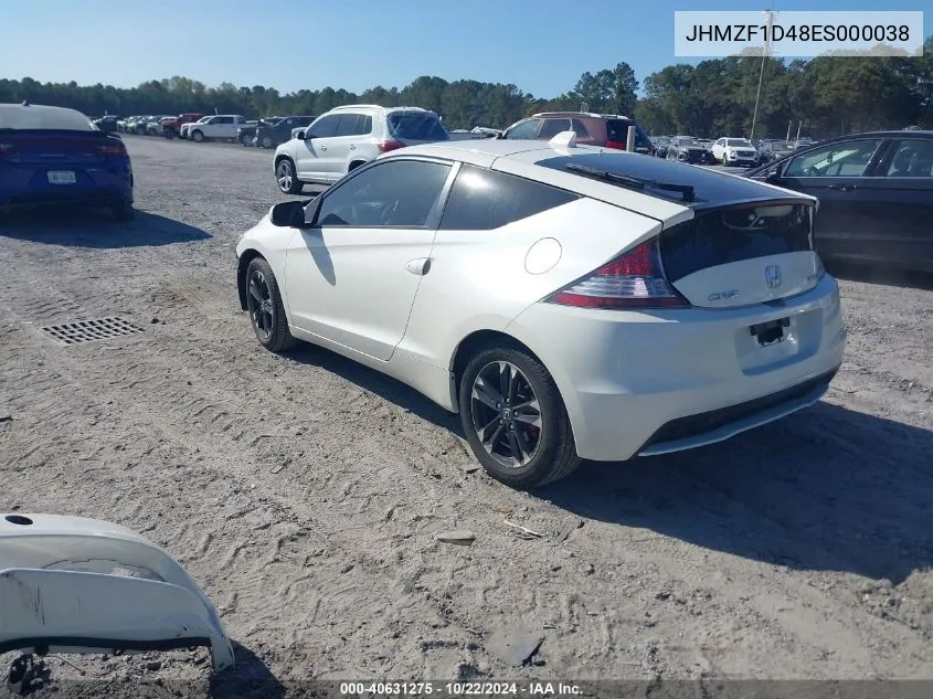 2014 Honda Cr-Z VIN: JHMZF1D48ES000038 Lot: 40631275