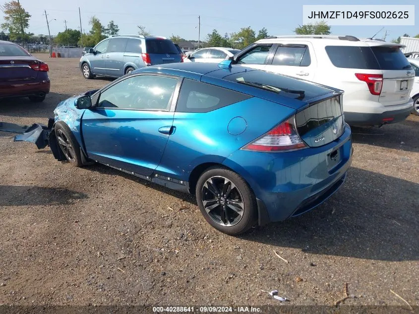 2015 Honda Cr-Z VIN: JHMZF1D49FS002625 Lot: 40288641