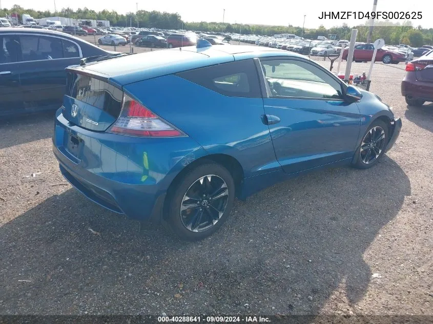 2015 Honda Cr-Z VIN: JHMZF1D49FS002625 Lot: 40288641