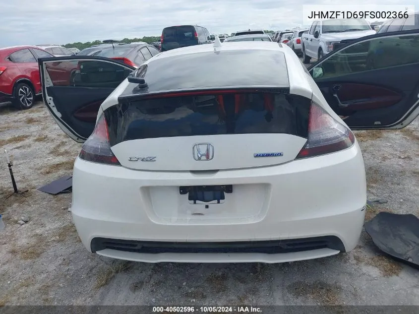 2015 Honda Cr-Z Ex VIN: JHMZF1D69FS002366 Lot: 40502596