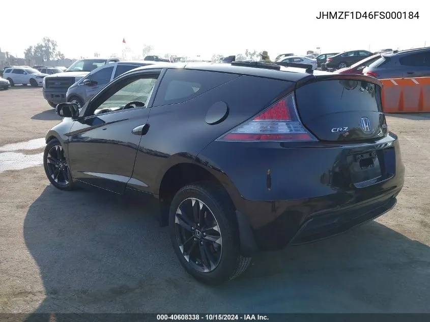 2015 Honda Cr-Z VIN: JHMZF1D46FS000184 Lot: 40608338