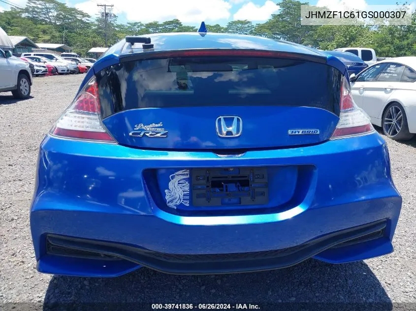 2016 Honda Cr-Z Ex/Ex-L Navi VIN: JHMZF1C61GS000307 Lot: 39741836