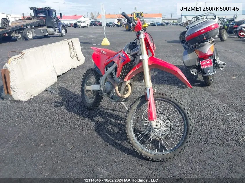 2024 Honda Crf250 Rx VIN: JH2ME1260RK500145 Lot: 12114646