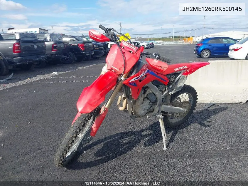 2024 Honda Crf250 Rx VIN: JH2ME1260RK500145 Lot: 12114646