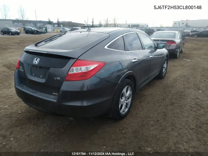 2012 Honda Crosstour VIN: 5J6TF2H53CL800148 Lot: 12151764