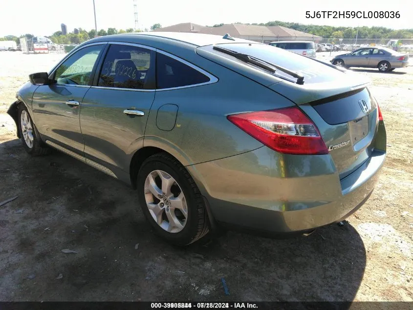 2012 Honda Crosstour Ex-L VIN: 5J6TF2H59CL008036 Lot: 39905844