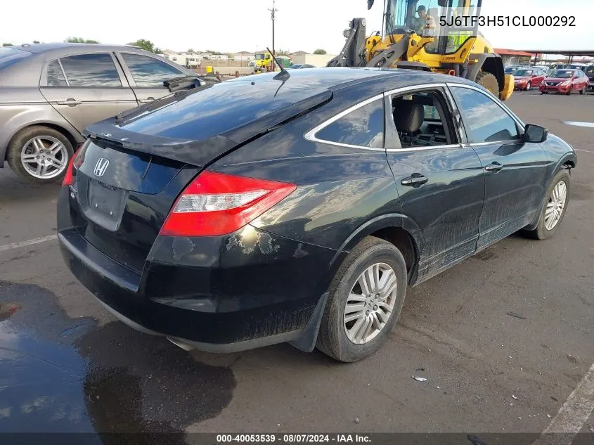 2012 Honda Crosstour 2.4 Ex-L VIN: 5J6TF3H51CL000292 Lot: 40053539