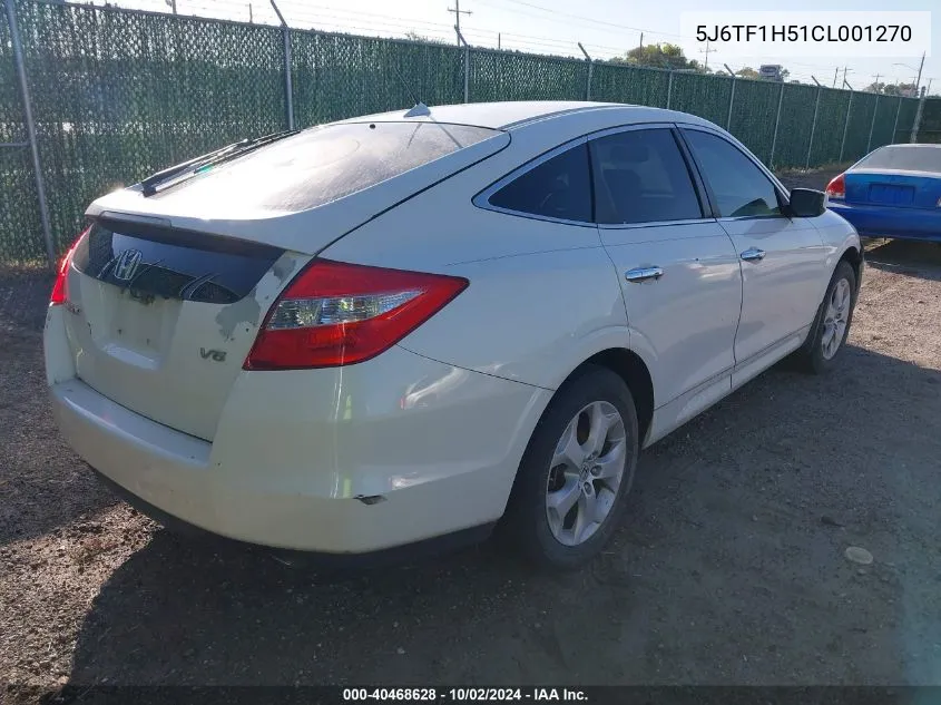 2012 Honda Crosstour Ex-L VIN: 5J6TF1H51CL001270 Lot: 40468628