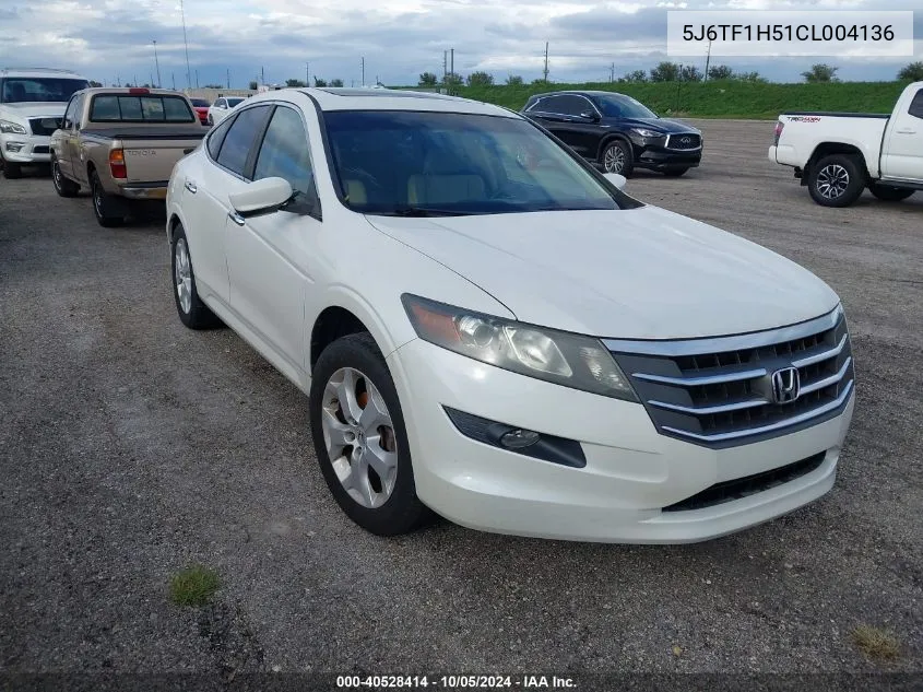 2012 Honda Crosstour Ex-L VIN: 5J6TF1H51CL004136 Lot: 40528414