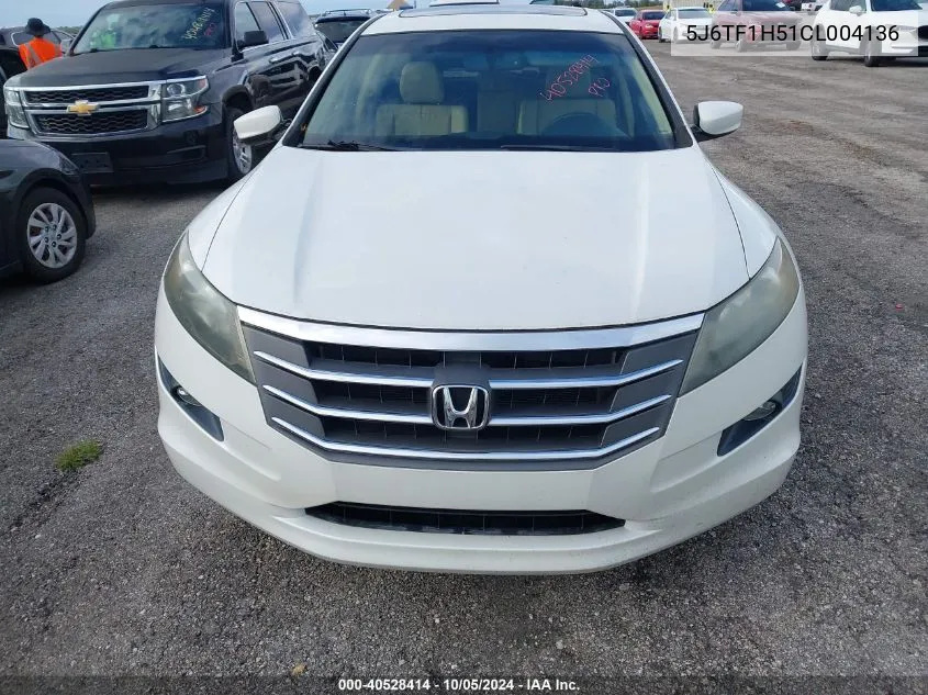 2012 Honda Crosstour Ex-L VIN: 5J6TF1H51CL004136 Lot: 40528414