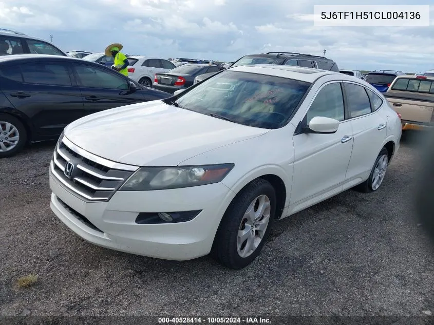 2012 Honda Crosstour Ex-L VIN: 5J6TF1H51CL004136 Lot: 40528414