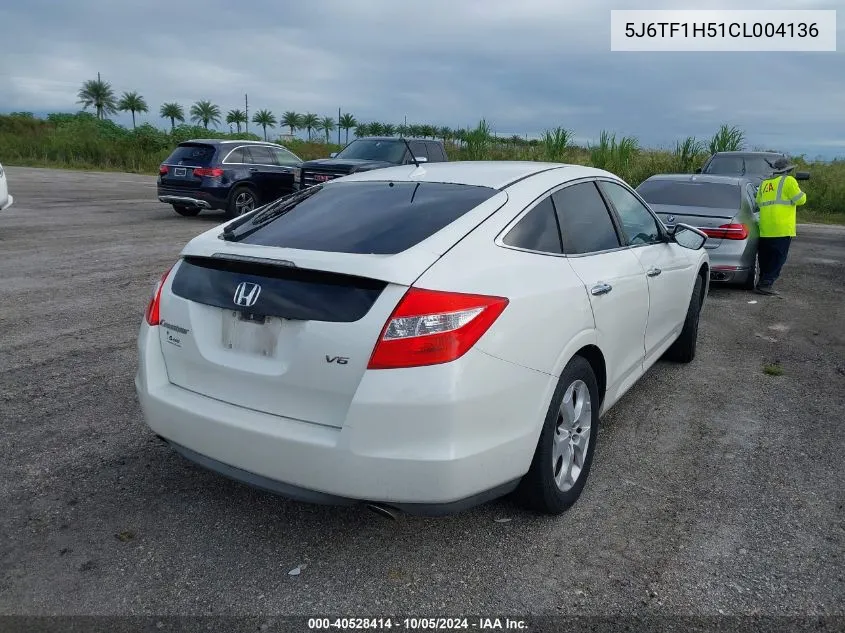 2012 Honda Crosstour Ex-L VIN: 5J6TF1H51CL004136 Lot: 40528414