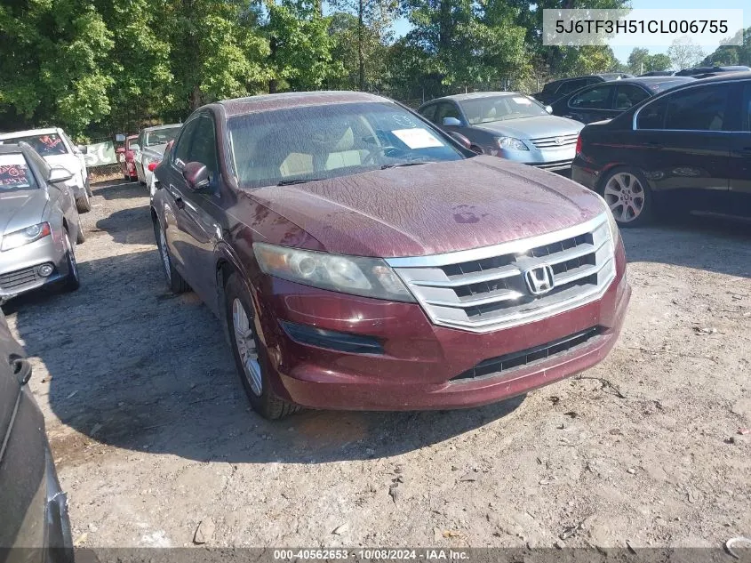 2012 Honda Crosstour 2.4 Ex-L VIN: 5J6TF3H51CL006755 Lot: 40562653