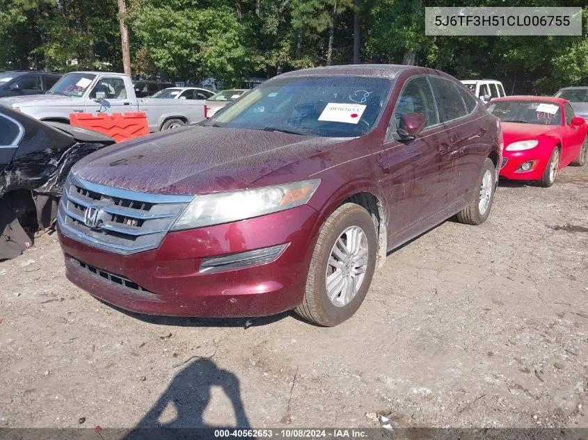 2012 Honda Crosstour 2.4 Ex-L VIN: 5J6TF3H51CL006755 Lot: 40562653