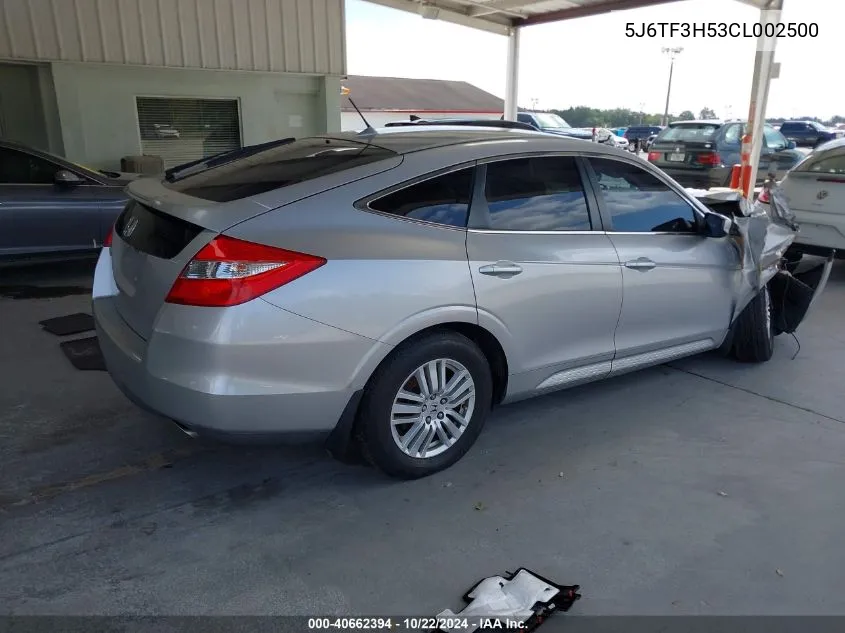 2012 Honda Crosstour 2.4 Ex-L VIN: 5J6TF3H53CL002500 Lot: 40662394