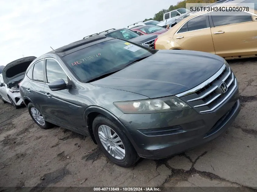 2012 Honda Crosstour 2.4 Ex VIN: 5J6TF3H34CL005078 Lot: 40713849