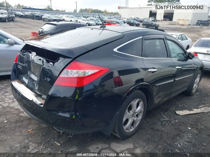 2012 Honda Crosstour Ex-L VIN: 5J6TF1H58CL000942 Lot: 40725608