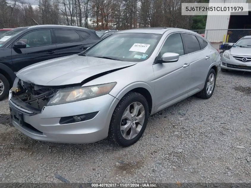 2012 Honda Crosstour Ex-L VIN: 5J6TF2H51CL011979 Lot: 40792817