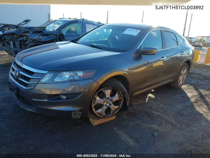 2012 Honda Crosstour Ex-L VIN: 5J6TF1H51CL003892 Lot: 40823925