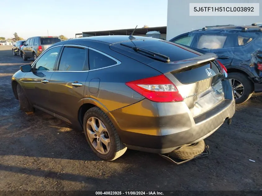 2012 Honda Crosstour Ex-L VIN: 5J6TF1H51CL003892 Lot: 40823925